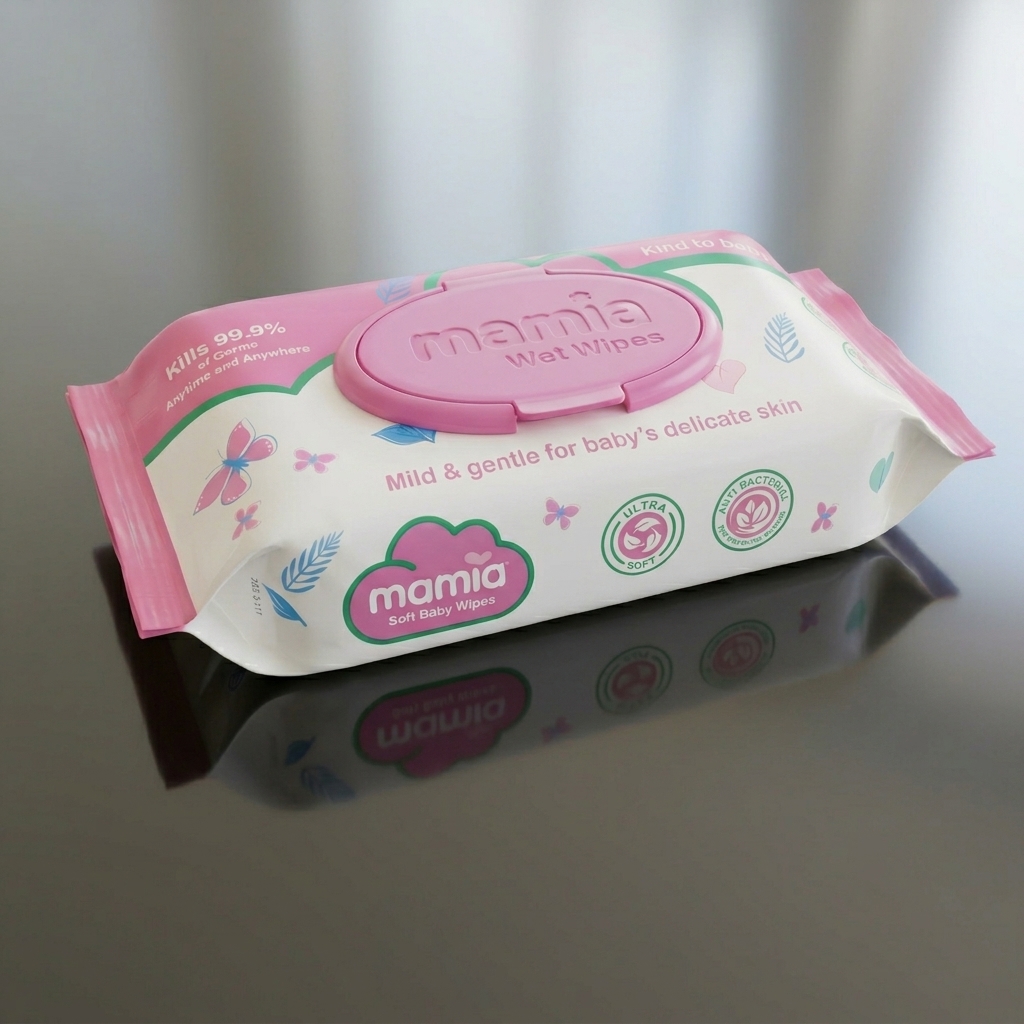 Mamia Wet Wipes - Gentle-Pink – 50 Sheets