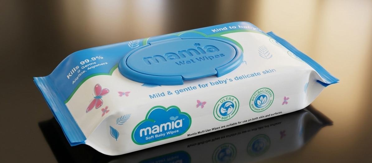 Mamia Wet Wipes - Gentle-Blue – 50 Sheets
